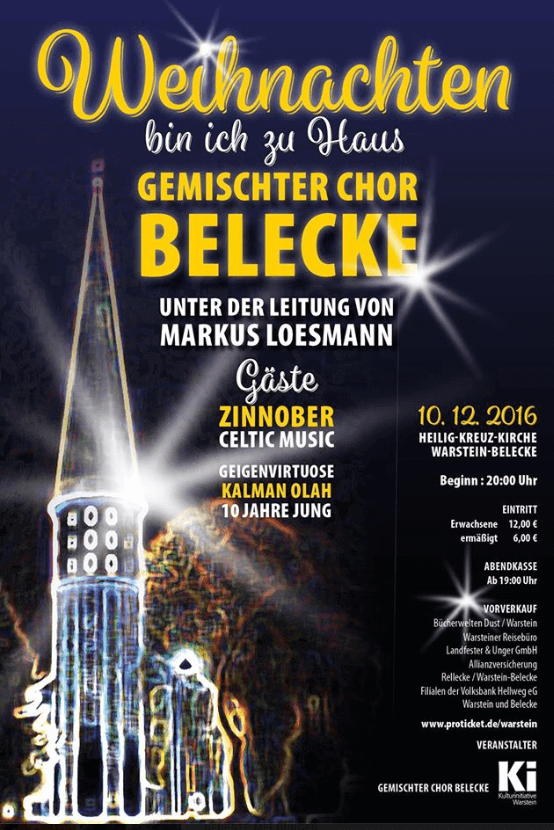 Plakat zum Weihnachtskonzert in Belecke